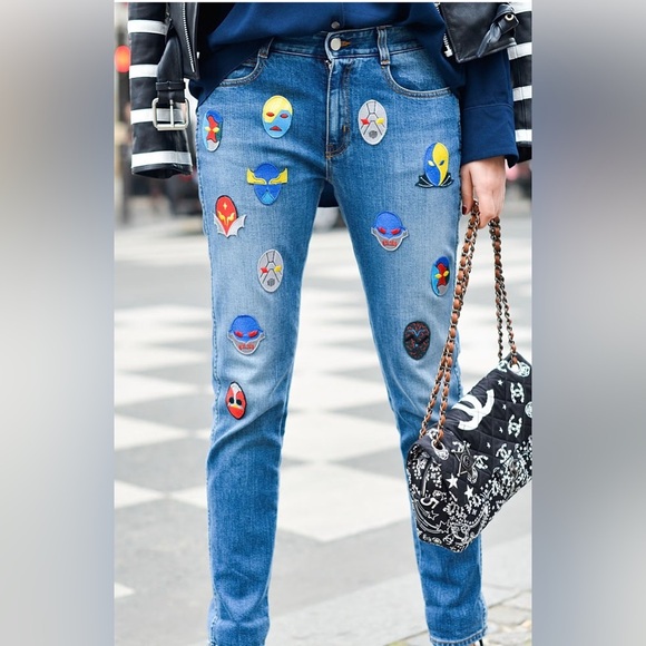 Stella Mc Cartney Stella McCartney superhero patch jeans Blue 30 - Picture 1 of 15